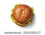 Top view shot of a hamburger...
