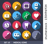 medical vector icons with long... | Shutterstock .eps vector #150496934