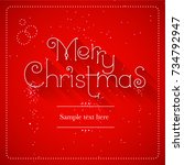 merry christmas lettering red... | Shutterstock .eps vector #734792947