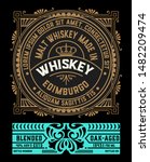 old whiskey label with vintage... | Shutterstock .eps vector #1482209474