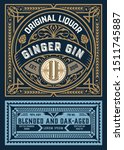antique  label with gin liquor... | Shutterstock .eps vector #1511745887