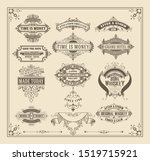 vintage badges  set with floral ... | Shutterstock .eps vector #1519715921