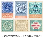 mega set of 6 vintage labels.... | Shutterstock .eps vector #1673627464