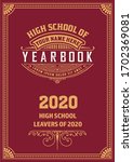 vintage school yearbook cover.... | Shutterstock .eps vector #1702369081