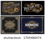 set of 4 vintage logos. vector... | Shutterstock .eps vector #1705480474
