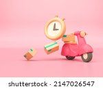 fast delivery motorcycle. 3d... | Shutterstock . vector #2147026547