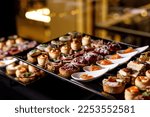 Small photo of Catering plate. Assortment of snacks on the buffet table