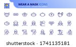 outline icons about wear a mask.... | Shutterstock .eps vector #1741135181