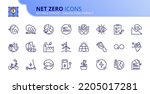 line icons about net zero....