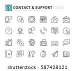 outline icons about contact and ... | Shutterstock .eps vector #587428121