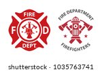 Fire department logos, set of modern and vintage