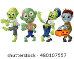 zombie cartoon halloween... | Shutterstock . vector #480107557