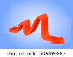 red smooth 3d arrow graph on a... | Shutterstock .eps vector #506390887
