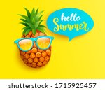 hipster pineapple in orange... | Shutterstock .eps vector #1715925457