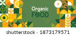 Organic Food Banner In Flat...