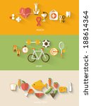 healthy lifestyle concept in... | Shutterstock .eps vector #188614364