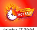 last hour offer hot sale bright ... | Shutterstock .eps vector #2115056564