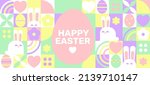 easter greeting horizontal... | Shutterstock .eps vector #2139710147