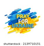 pray for ukraine  text on... | Shutterstock .eps vector #2139710151