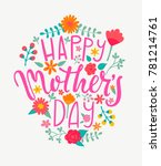happy mother's day card with... | Shutterstock . vector #781214761