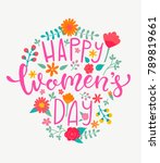happy women's day card with... | Shutterstock .eps vector #789819661