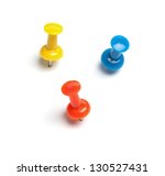 Set of push pins in different...