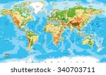 physical map of the world | Shutterstock .eps vector #340703711
