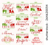 set of italian food labels | Shutterstock .eps vector #264620054