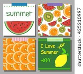 vector set with bright summer... | Shutterstock .eps vector #425310997