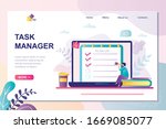 task manager landing page... | Shutterstock .eps vector #1669085077