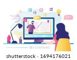 e learning banner. online... | Shutterstock .eps vector #1694176021