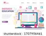 distance education landing page ... | Shutterstock .eps vector #1707956461