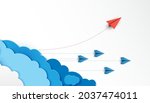 paper plane are competition to... | Shutterstock .eps vector #2037474011