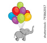 Elephant Flying With Balloons...