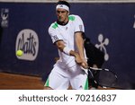 Small photo of Santiago - JANUARY 31: Potito Starace using his backhand during the match against Paul Capdeville, during the first round of the ATP tournament of Santiago, January 31 2011 in Santiago, Chile.