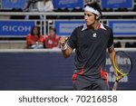 Small photo of Santiago - JANUARY 31: Paul Capdeville gestures during the match against Potito Starace, during the first round of the ATP tournament of Santiago, January 31 2011 in Santiago, Chile.