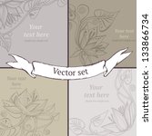 vector set   floral backgrounds. | Shutterstock .eps vector #133866734