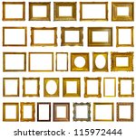 Set of 30 gold picture frames....