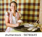  Elderly  Woman Making Russian...