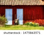 Detail Of A Small Barn And An...