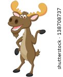 Cute Moose Cartoon Waving