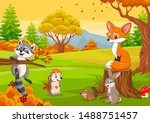 cartoon wild animals in the... | Shutterstock .eps vector #1488751457