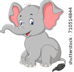 Cartoon Cute Baby Elephant...