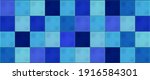 blue mosaic ceramic tiles.... | Shutterstock .eps vector #1916584301