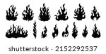 set of hand drawn fire flames ... | Shutterstock .eps vector #2152292537