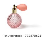 Pink Cut Glass Perfume Bottle...