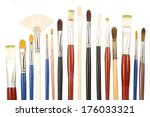 paint brushes close up isolated | Shutterstock . vector #176033321
