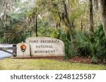 Small photo of St. Simons Island, Georgia - January 1, 2023: Sign for Fort Frederica National Monument