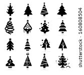 christmas tree icons | Shutterstock .eps vector #160808504