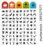 food icons bulk series   100... | Shutterstock .eps vector #185527577